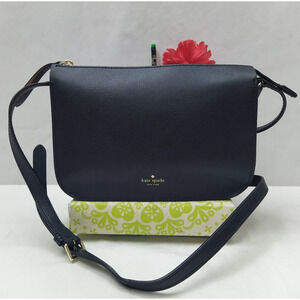 Kate Spade New York Black Leather Zipper Closure Crossbody Bag